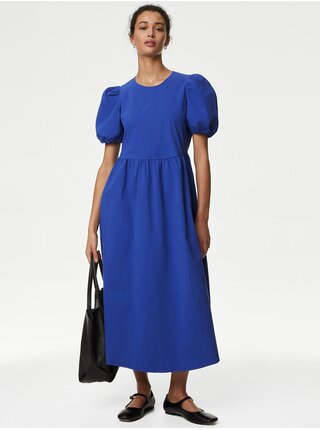 Modré dámske midi šaty Marks & Spencer