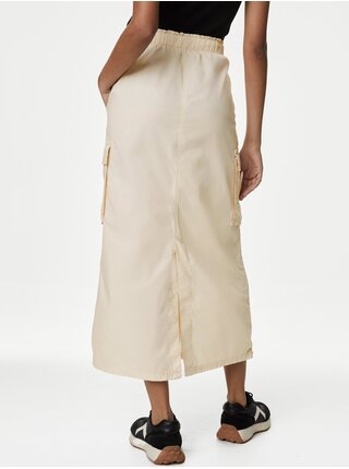 Krémová dámská maxi sukně Marks & Spencer     