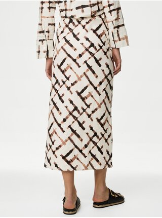 Krémová dámska naťahovacia maxi sukňa Marks & Spencer