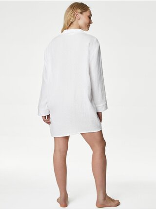 Bílá dámská mušelínová noční košile Marks & Spencer  