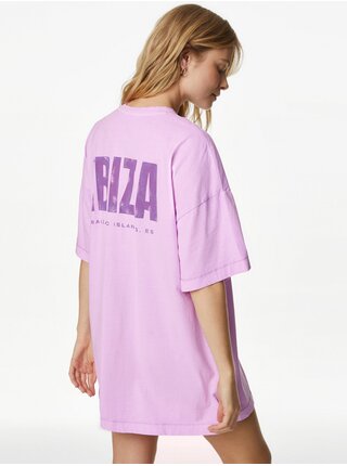 Svetlo fialové dámske oversize tričko Marks & Spencer