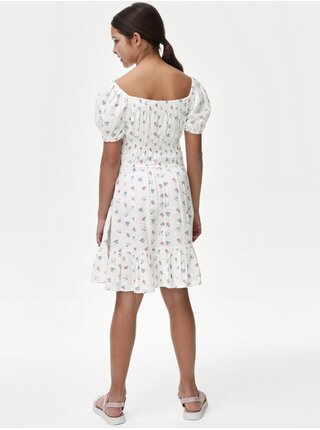 Krémové dievčenské kvetované šaty Marks & Spencer