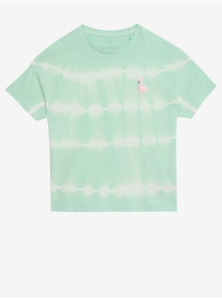 Svetlozelené dievčenské tričko s motívom plameniaka Marks & Spencer