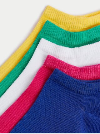 Súprava piatich dámskych farebných ponožiek Trainer Liner Marks & Spencer