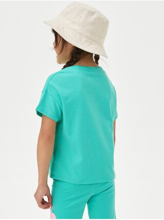Tyrkysové dievčenské tričko s potlačou Marks & Spencer