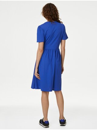 Modré dámske džersejové šaty Marks & Spencer
