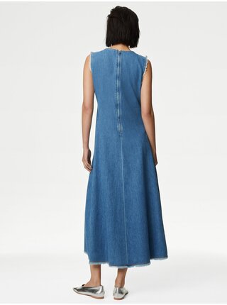Modré dámské džínové midi šaty Marks & Spencer 