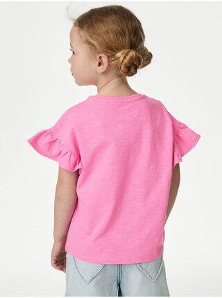 Růžové holčičí tričko s volánky Marks & Spencer 