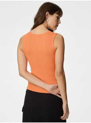 Oranžová dámská svetrová vesta Marks & Spencer 
