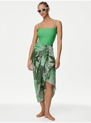 Zelený dámský vzorovaný sarong Marks & Spencer     