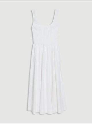 Bílé dámské midi šaty Marks & Spencer