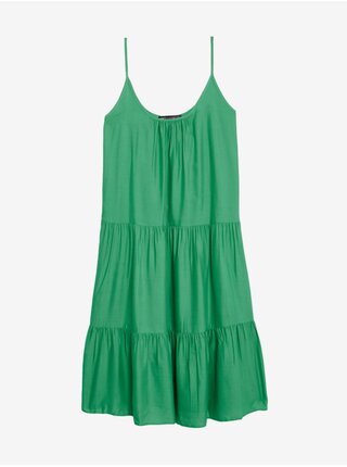Zelené dámské plážové nabírané mini šaty Marks & Spencer