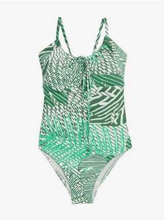 Zelené dámské vzorované jednodílné plavky Marks & Spencer 