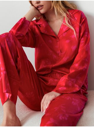 Červená dámska pyžamová súprava Dream Satin™ s potlačou Marks & Spencer