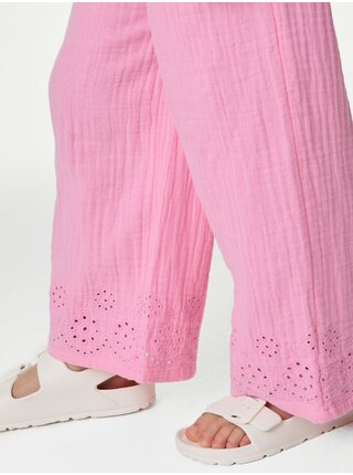 Růžové holčičí široké kalhoty Marks & Spencer 