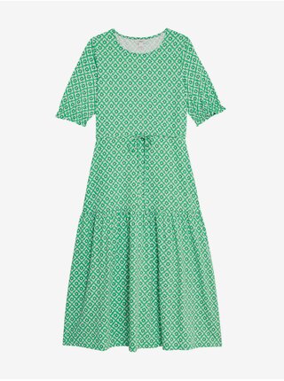 Zelené dámske vzorované džersejové midi šaty s volánom Marks & Spencer