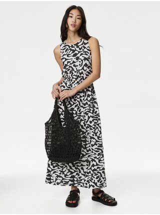 Čierno-biele dámske vzorované šaty Marks & Spencer
