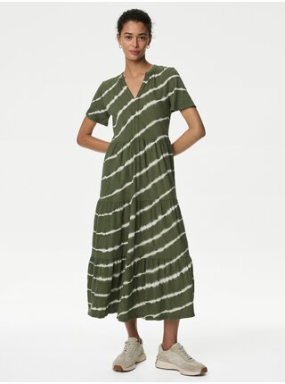 Zelené dámské vzorované šaty Marks & Spencer 