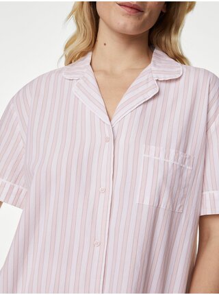 Ružové dámske pruhované  pyžamo s úpravou Cool Comfort™ Marks & Spencer