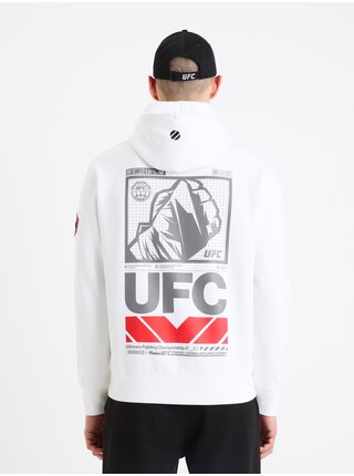 Bílá pánská mikina s kapucí Celio UFC