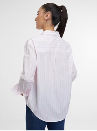 Světle růžová dámská pruhovaná košile ORSAY