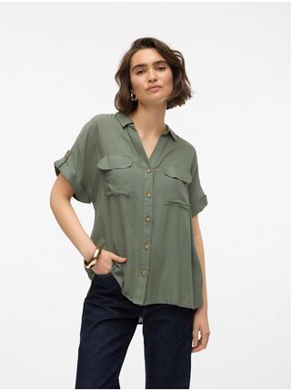 Zelená dámská košile Vero Moda Bumpy