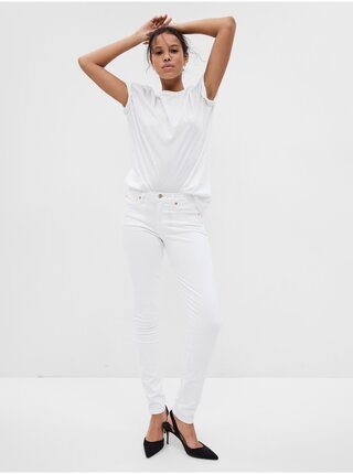Biele dámske skinny fit džínsy GAP