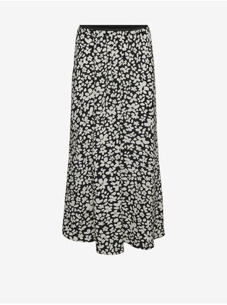 Krémovo-černá dámská květovaná maxi sukně Vero Moda Alba