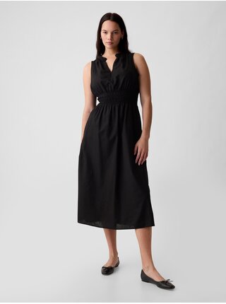 Černé dámské lněné maxi šaty GAP