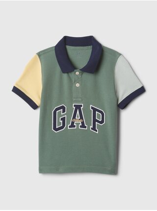 Žlto-zelené chlapčenské polo tričko GAP