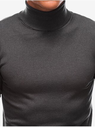 Tmavě šedý pánský svetr s rolákem Edoti
