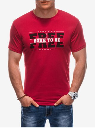 Červené pánské tričko s potiskem Edoti         