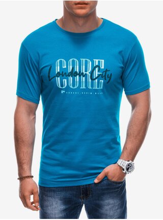 Modré pánské tričko s nápisem Edoti     