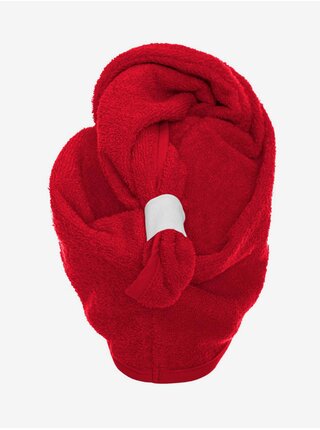 Červený ručník na vlasy Edoti