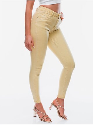Světle žluté dámské skinny fit džíny Edoti