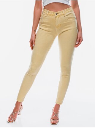 Světle žluté dámské skinny fit džíny Edoti