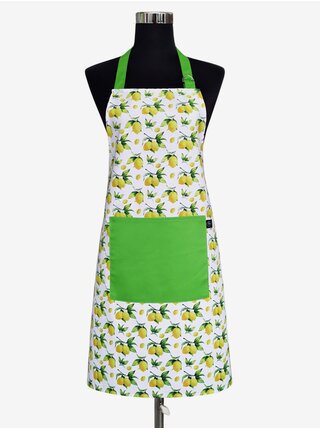 Žluto-zelená dámská vzorovaná kuchyňská zástěra Edoti Daisy