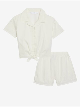Holčičí sada košile a kraťas v bílé barvě Marks & Spencer     