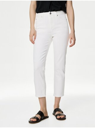 Biele dámske skrátené džínsy Marks & Spencer