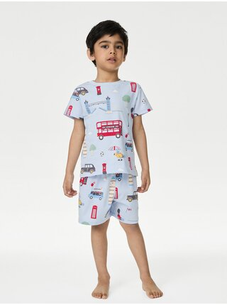Modré chlapčenské pyžamo s potlačou Marks & Spencer