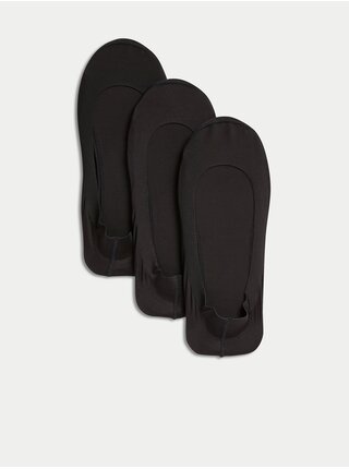 Súprava troch dámskych slip on ponožiek v čiernej farbe Marks & Spencer