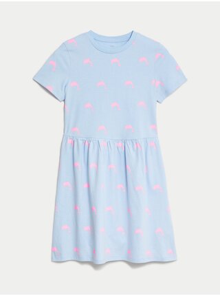 Modré holčičí vzorované šaty Marks & Spencer     