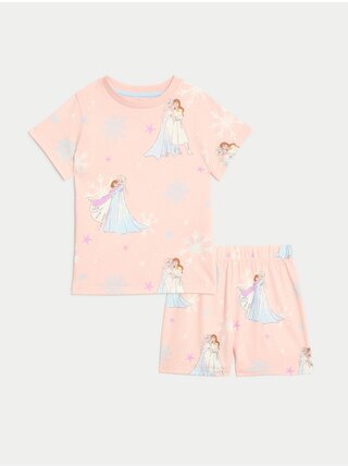 Světle růžové holčičí pyžamo s potiskem Marks & Spencer   