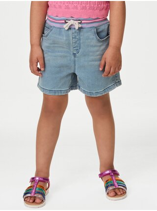 Modré dievčenské džínsové kraťasy Marks & Spencer