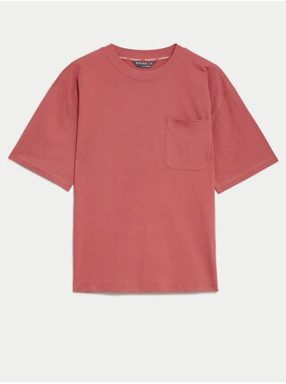 Ružové dámske tričko voľného strihu Marks & Spencer