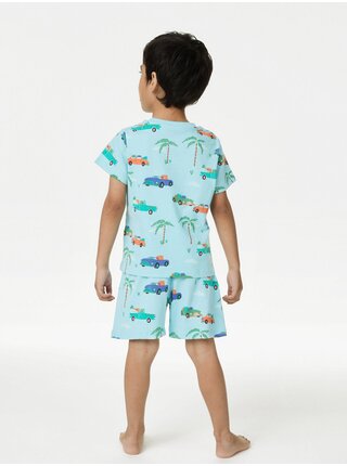 Modré chlapčenské pyžamo s dopravnými prostriedkami Marks & Spencer
