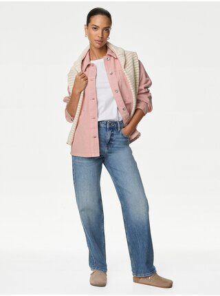 Svetloružová dámska džínsová bunda Marks & Spencer