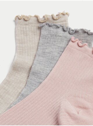 Sada tří dámských kotníkových ponožek Marks & Spencer