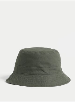 Šedo-béžový pánský oboustranný klobouk Marks & Spencer 