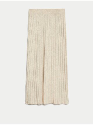 Béžová dámská pletená sukně Marks & Spencer   